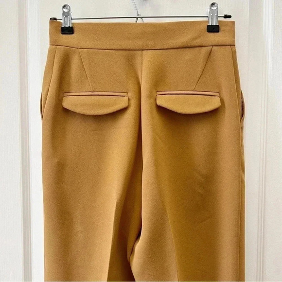 Topshop Betty Peg Trousers High Waisted Cropped Paperbag Pants Tan Camel Size 4 - Picture 9 of 16